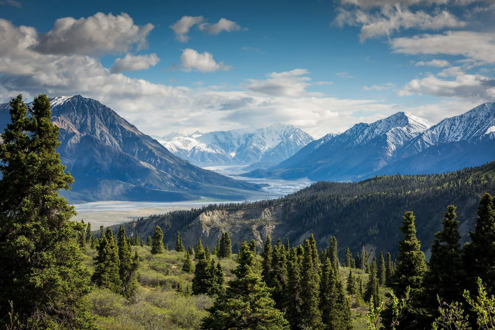 Snow-covered mountain ridge